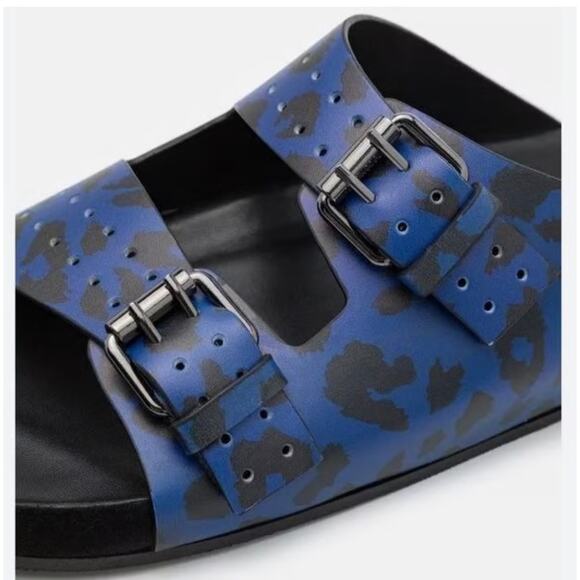 NEW IN BOX The Kooples Men’s Leopard-Print Leather Sandals 44 main image 9